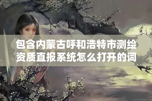 包含內蒙古呼和浩特市測繪資質直報系統怎么打開的詞條