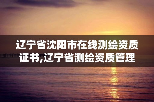 遼寧省沈陽市在線測繪資質證書,遼寧省測繪資質管理信息系統。