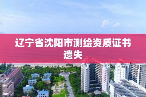 遼寧省沈陽市測繪資質證書遺失