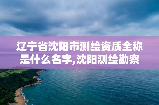 遼寧省沈陽市測繪資質(zhì)全稱是什么名字,沈陽測繪勘察研究院有限公司。