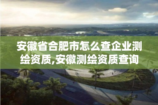 安徽省合肥市怎么查企業測繪資質,安徽測繪資質查詢系統。