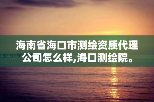 海南省海口市測繪資質(zhì)代理公司怎么樣,海口測繪院。