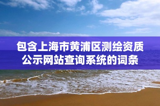 包含上海市黃浦區(qū)測繪資質(zhì)公示網(wǎng)站查詢系統(tǒng)的詞條