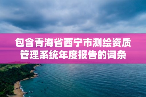 包含青海省西寧市測繪資質管理系統年度報告的詞條