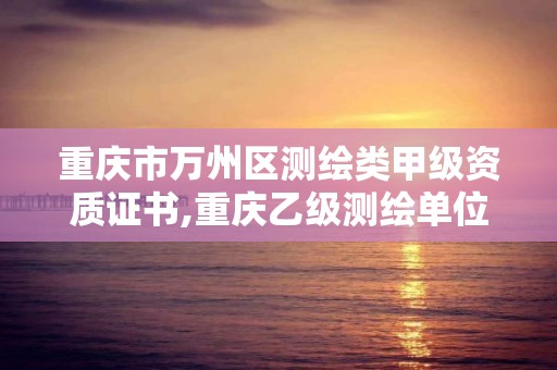 重慶市萬州區測繪類甲級資質證書,重慶乙級測繪單位。