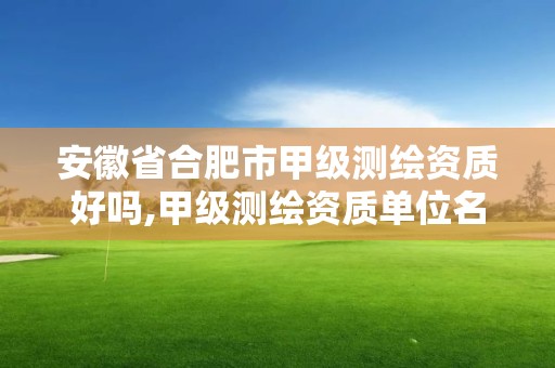 安徽省合肥市甲級測繪資質(zhì)好嗎,甲級測繪資質(zhì)單位名錄2020。