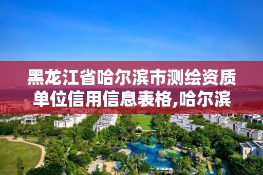 黑龍江省哈爾濱市測繪資質單位信用信息表格,哈爾濱測繪局招聘信息。