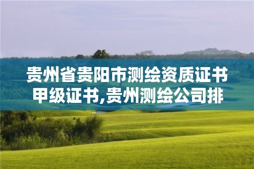 貴州省貴陽市測繪資質證書甲級證書,貴州測繪公司排名待遇。