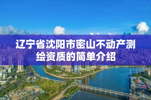 遼寧省沈陽市密山不動產測繪資質的簡單介紹