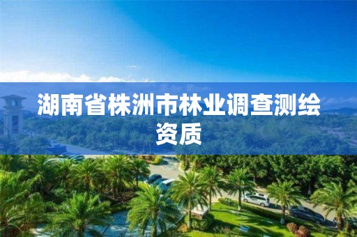 湖南省株洲市林業調查測繪資質