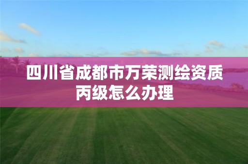 四川省成都市萬榮測繪資質(zhì)丙級怎么辦理