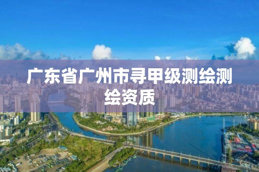 廣東省廣州市尋甲級(jí)測(cè)繪測(cè)繪資質(zhì)