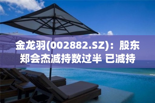 金龍羽(002882.SZ)：股東鄭會杰減持數過半 已減持0.52%股份