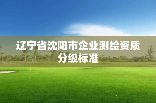 遼寧省沈陽市企業測繪資質分級標準