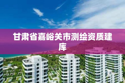 甘肅省嘉峪關市測繪資質建庫