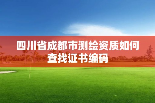 四川省成都市測(cè)繪資質(zhì)如何查找證書編碼