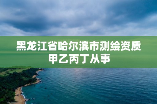 黑龍江省哈爾濱市測繪資質甲乙丙丁從事