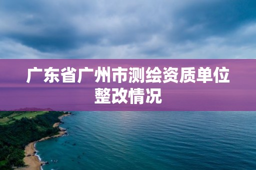 廣東省廣州市測繪資質(zhì)單位整改情況